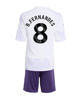 Billige Fotballdrakt Manchester United Bruno Fernandes #8 Replika Bortedraktsett Barn 2025-26 Kortermet (med bukser)